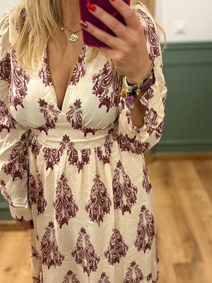 Robe longue bohème chic imprimée