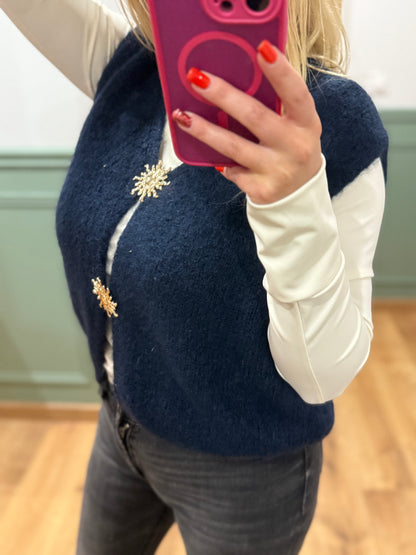 Gilet sans manches en maille