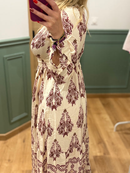 Robe longue bohème chic imprimée