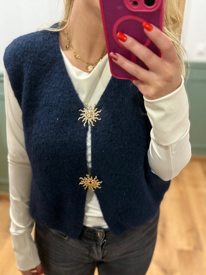 Gilet sans manches en maille