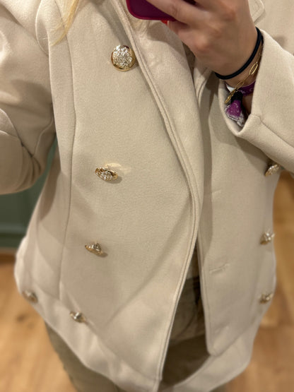 Veste officier chic à double boutonnage